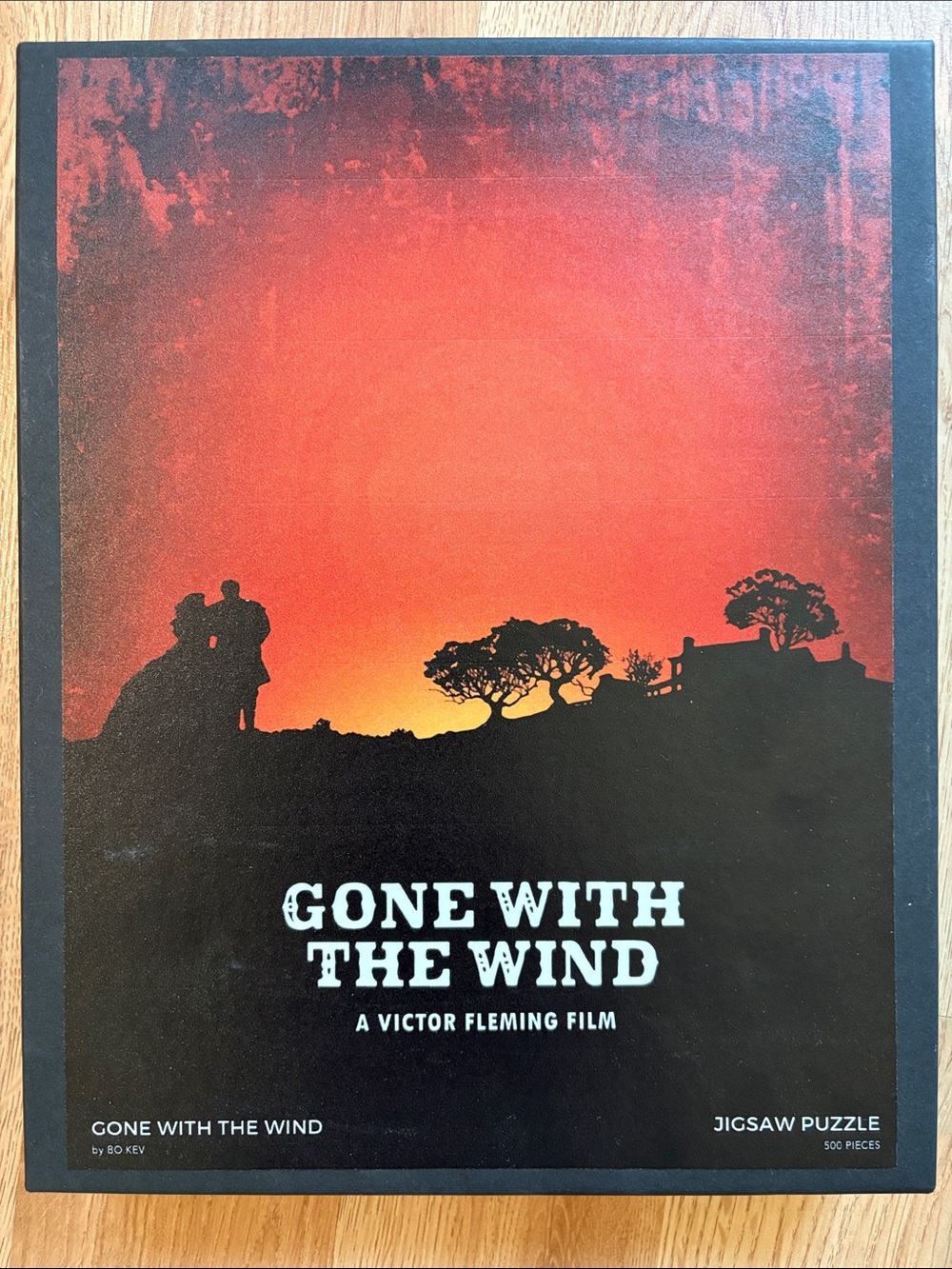 Gone With The Wind Sunset Silhouette Wall Poster - Black & Orange